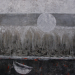 La lune et la barque 100x100cm