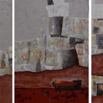 L'île de Nantes-Triptyque 100x173 cm